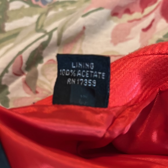 Linda Allan's ELLEN TRACY Size 14 Linen Blazer Textured monochromatic tomato red - Picture 16 of 16